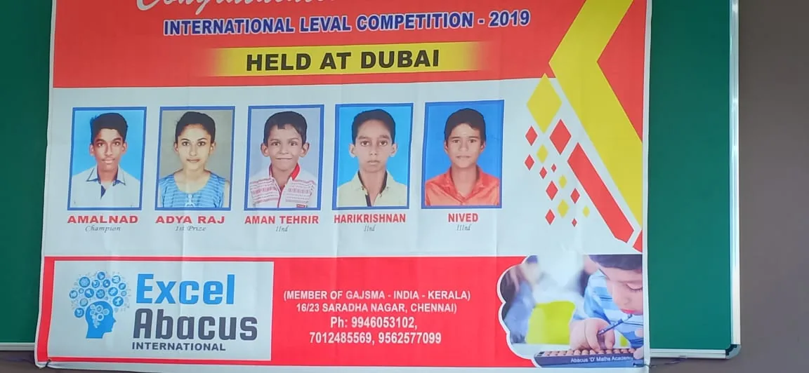 Excel Abacus international competition display
